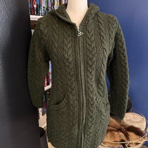 Hooded Coatigan With Celtic Knot Zipper Pull